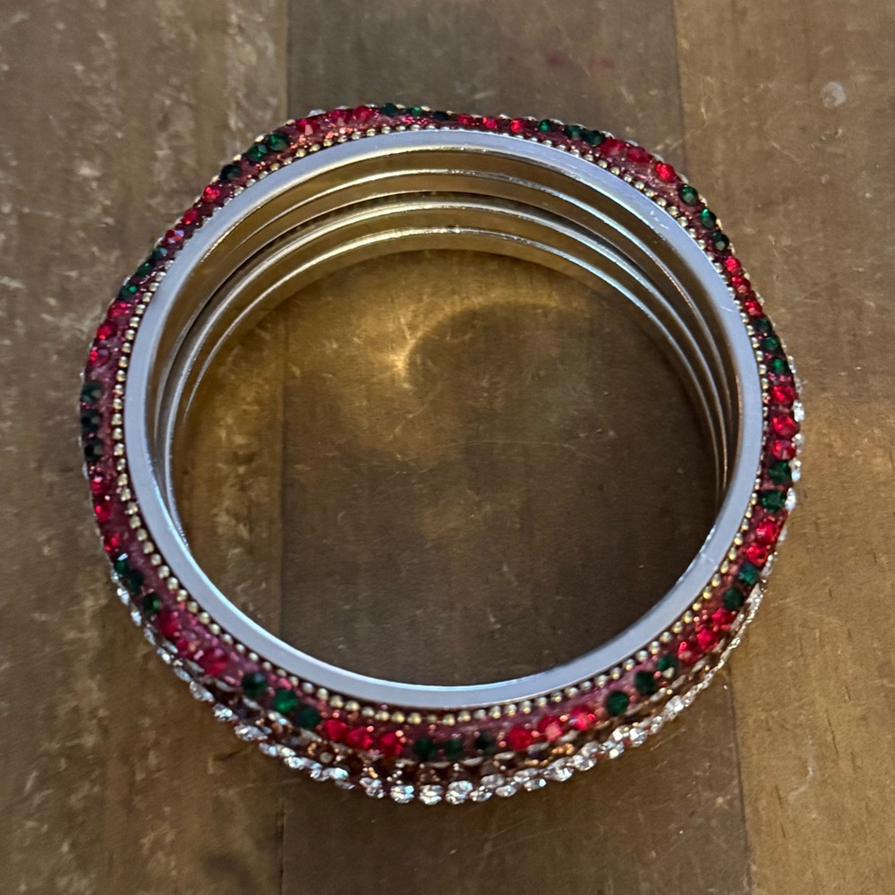 Assorted Multicolor Wavy Rhinestone Bangle Bracel… - image 5